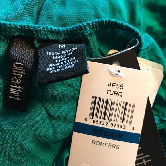 ULTRA FLIRT' Turquoise Romper NWT Medium - Picture 9 of 9